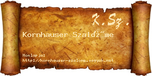 Kornhauser Szalóme névjegykártya